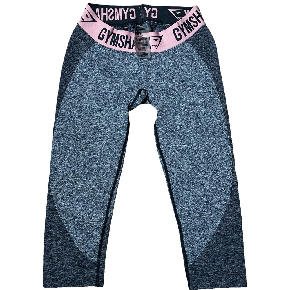 Gymshark Capri Leggings Gray & Pink Moisture-Wicking Size Small